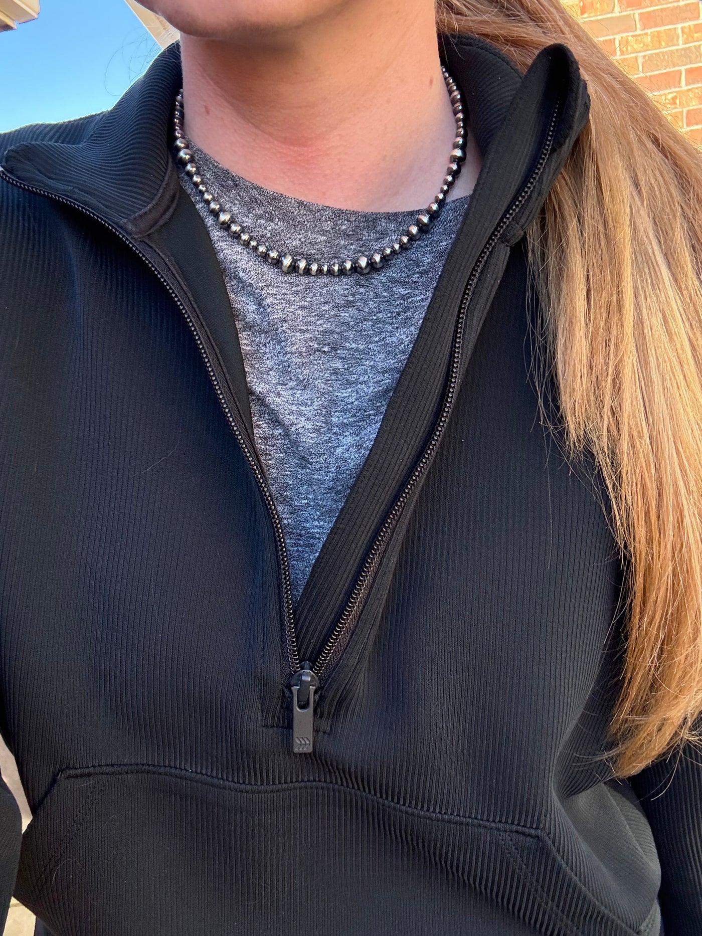 The Harper Sterling Silver Pearl Hand Beaded Necklace - 16.25 inch