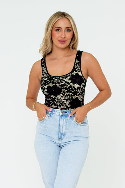 Basic B Lace Bodysuit - Jet