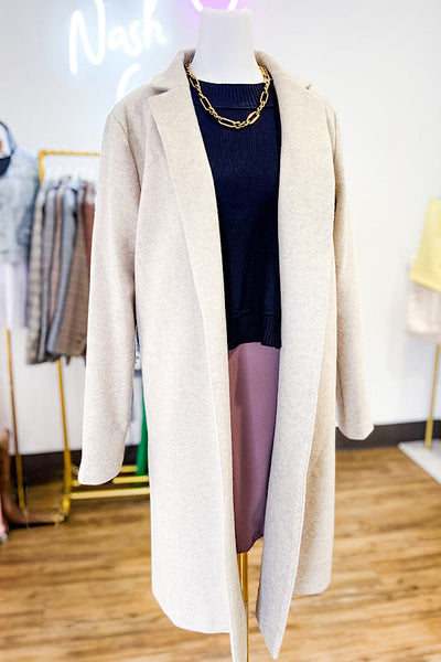 SC - Juliette Taupe Mid-Length Coat