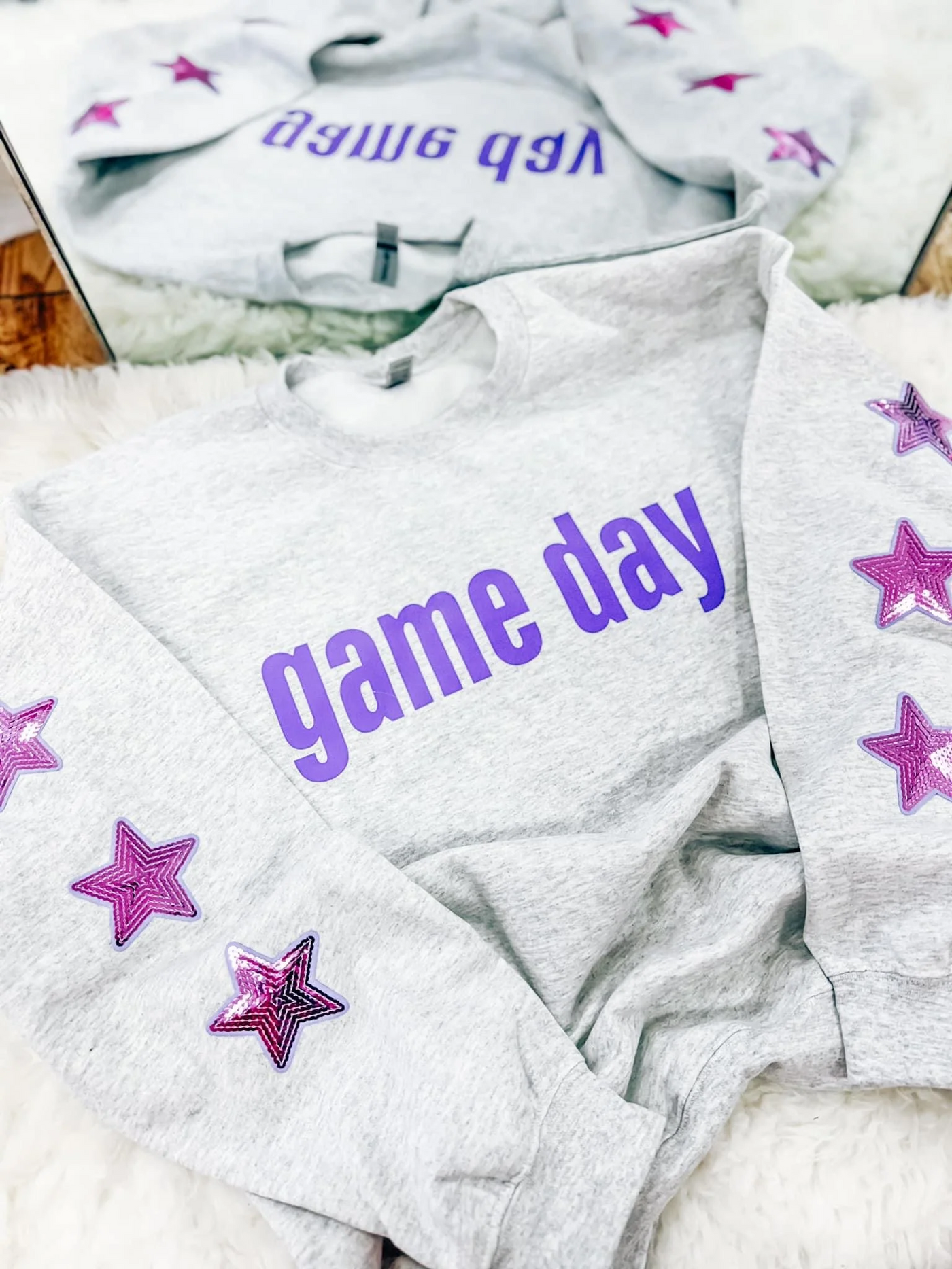 Game Day Sequin Star Sweatshirts