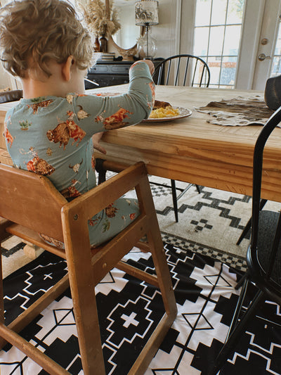 NEW! SPLAT MAT - BLACK - for High Chairs + Play Time Messes