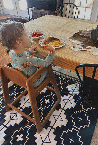 NEW! SPLAT MAT - BLACK - for High Chairs + Play Time Messes