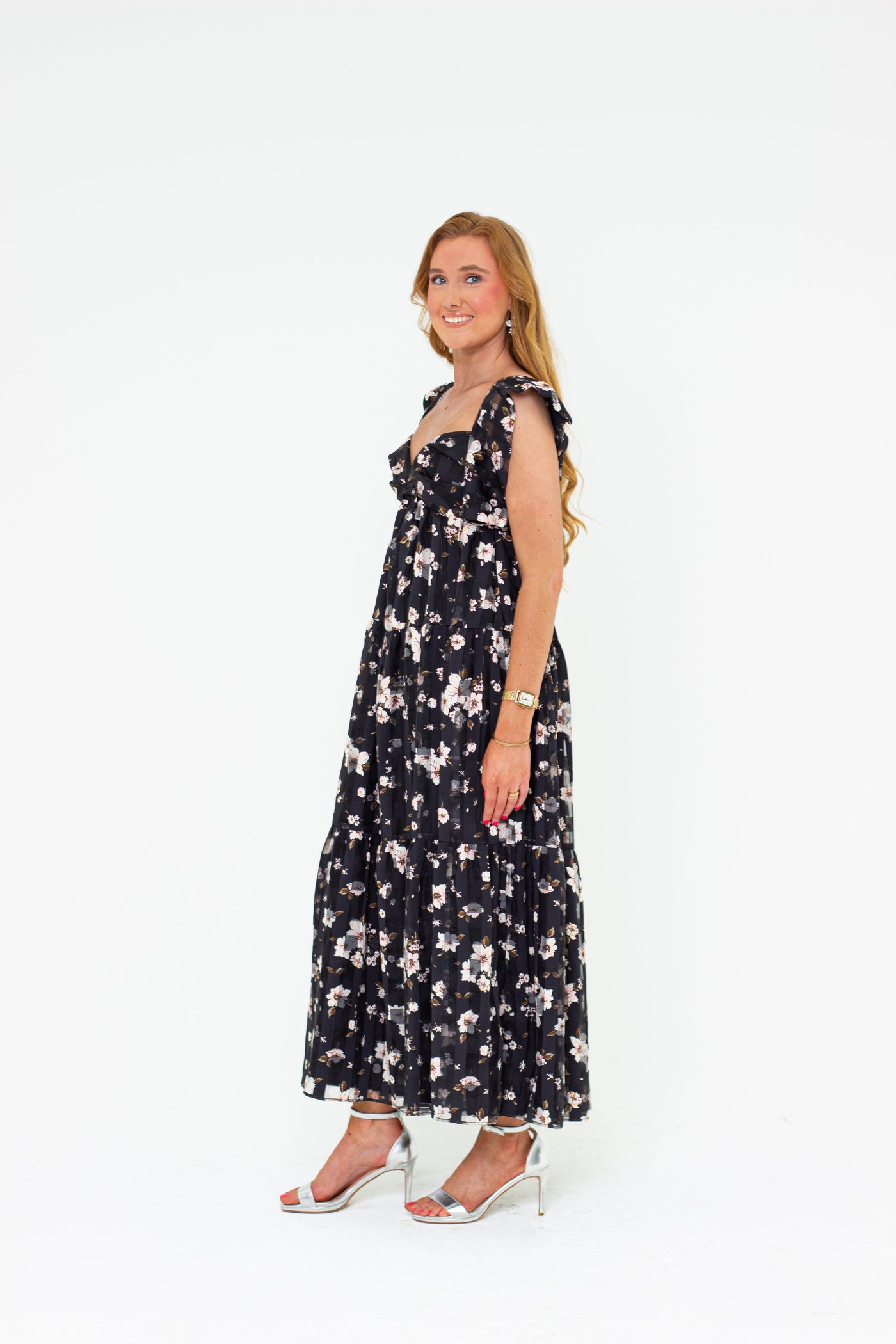 Lilly Sweetheart Neckline Maxi Dress - Flower Basket