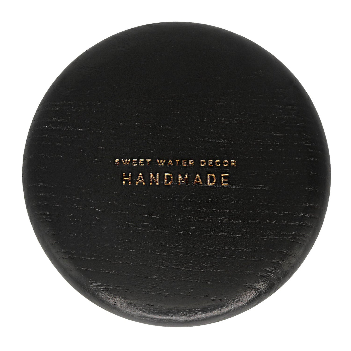 Black Round Wood Tray