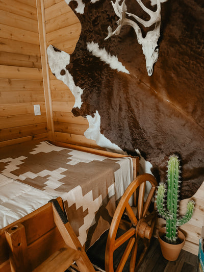 PRESIDIO TAN 100% COTTON -- 54"x74" Oversized Throw Blanket