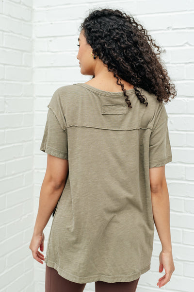 Let Me Live Relaxed Tee in Army