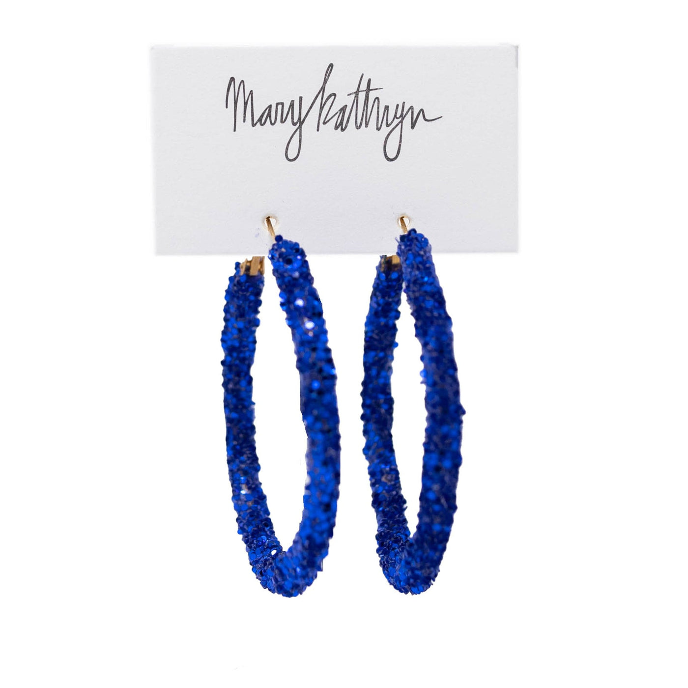 Royal Blue Glitter Hoops