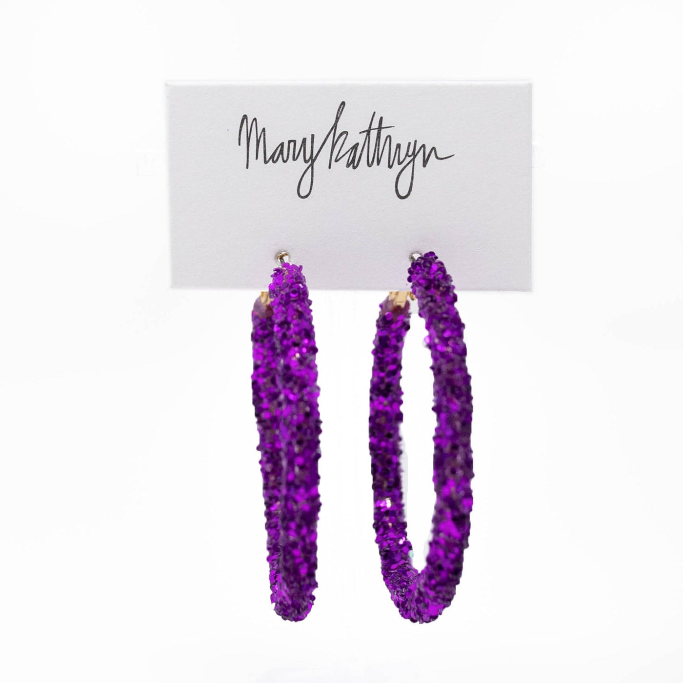 Violet Glitter Hoops