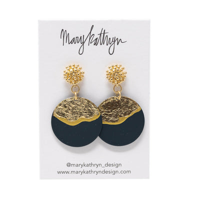 Navy Lorelei Disc Earrings