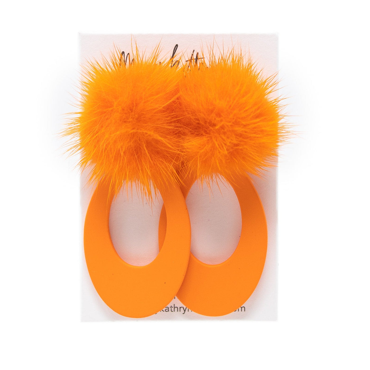 Orange Puff Earrings