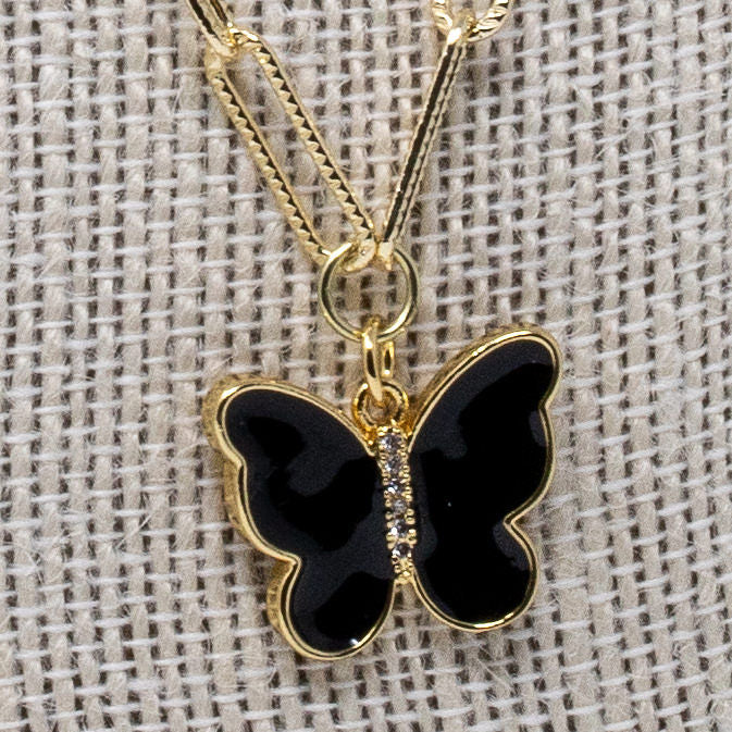 Black Butterfly Necklace