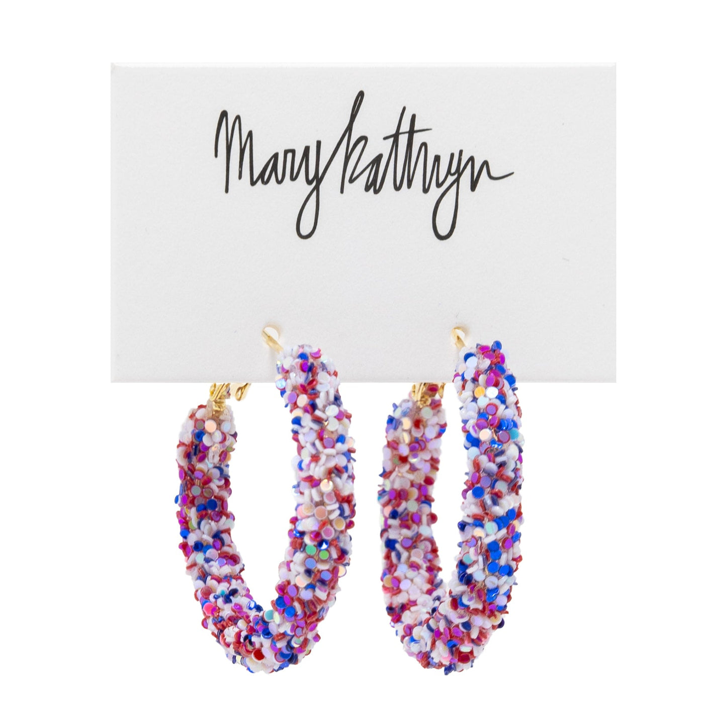 Red, White, & Blue Glitter Hoops