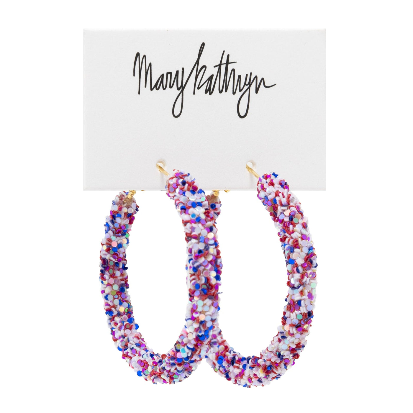 Red, White, & Blue Glitter Hoops