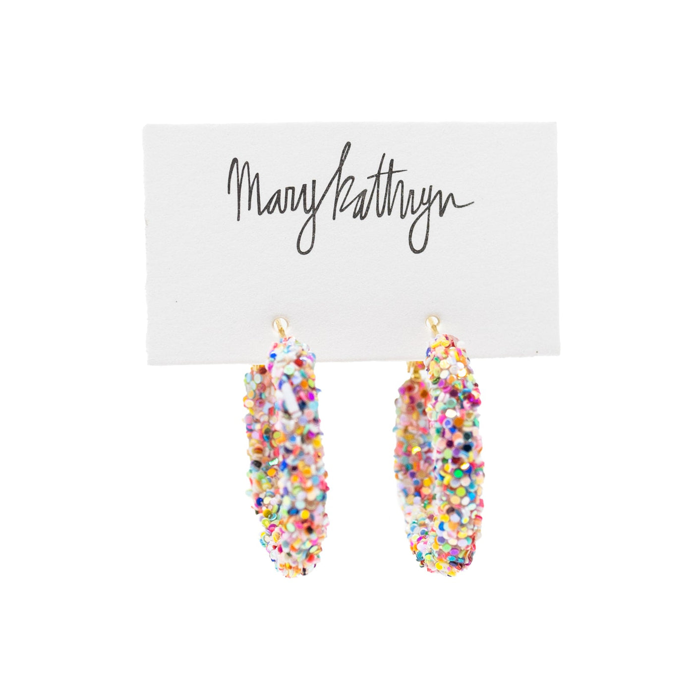 Rainbow Glitter Hoops