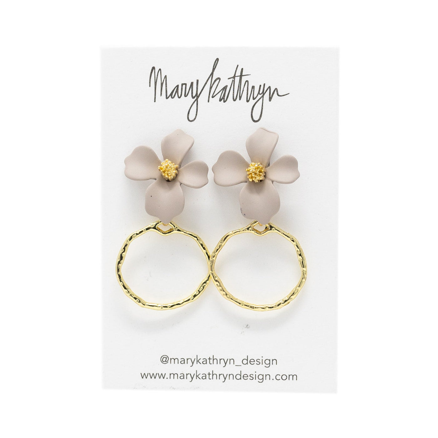 Taupe Lillian Flower Drop Earrings