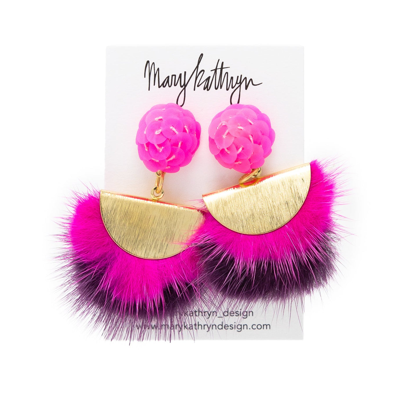 Pink Aurora Puff Earrings