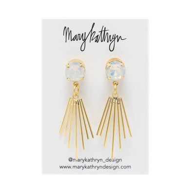 White Frosted Cleopatra Earrings