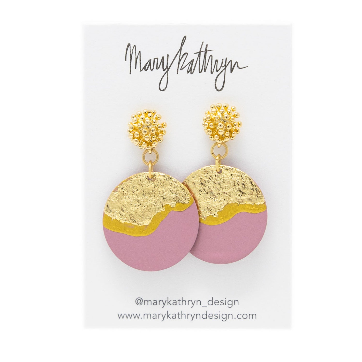 Mauve Lorelei Disc Earrings