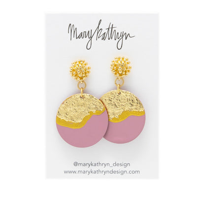 Mauve Lorelei Disc Earrings