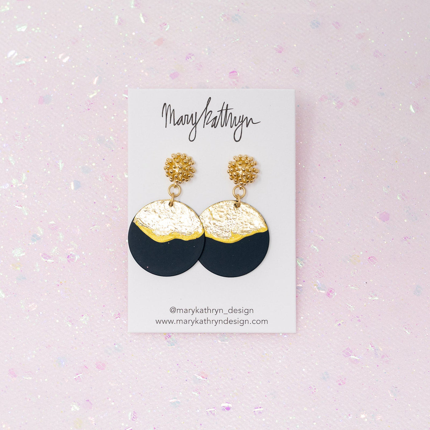 Navy Lorelei Disc Earrings