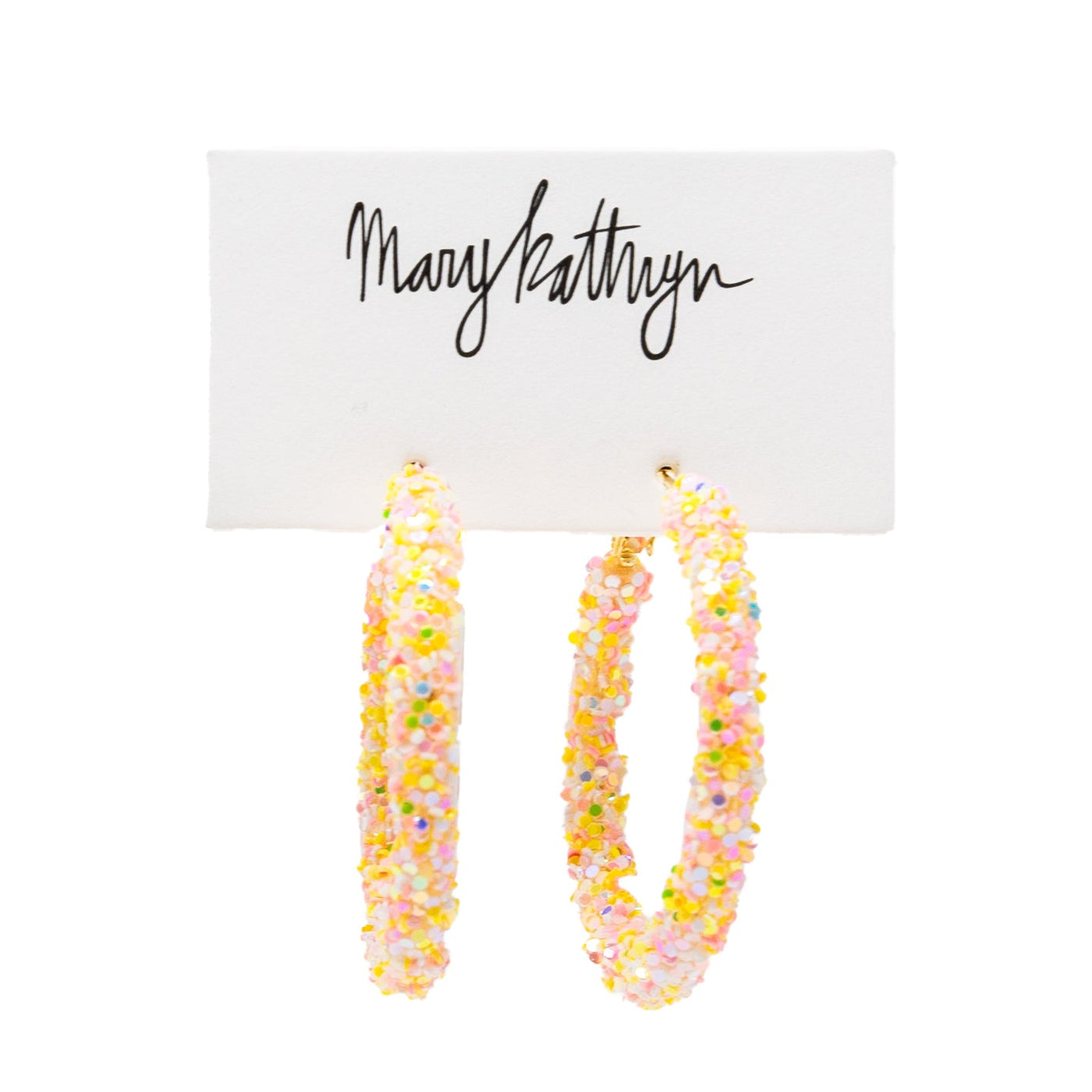 Peach Glitter Hoops