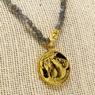 Buffalo Nickel Labradorite Necklace