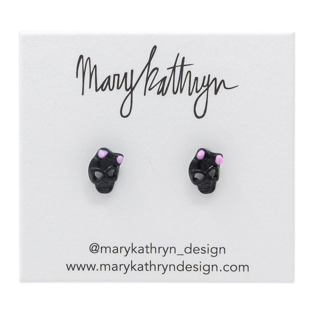 Black Skull Studs