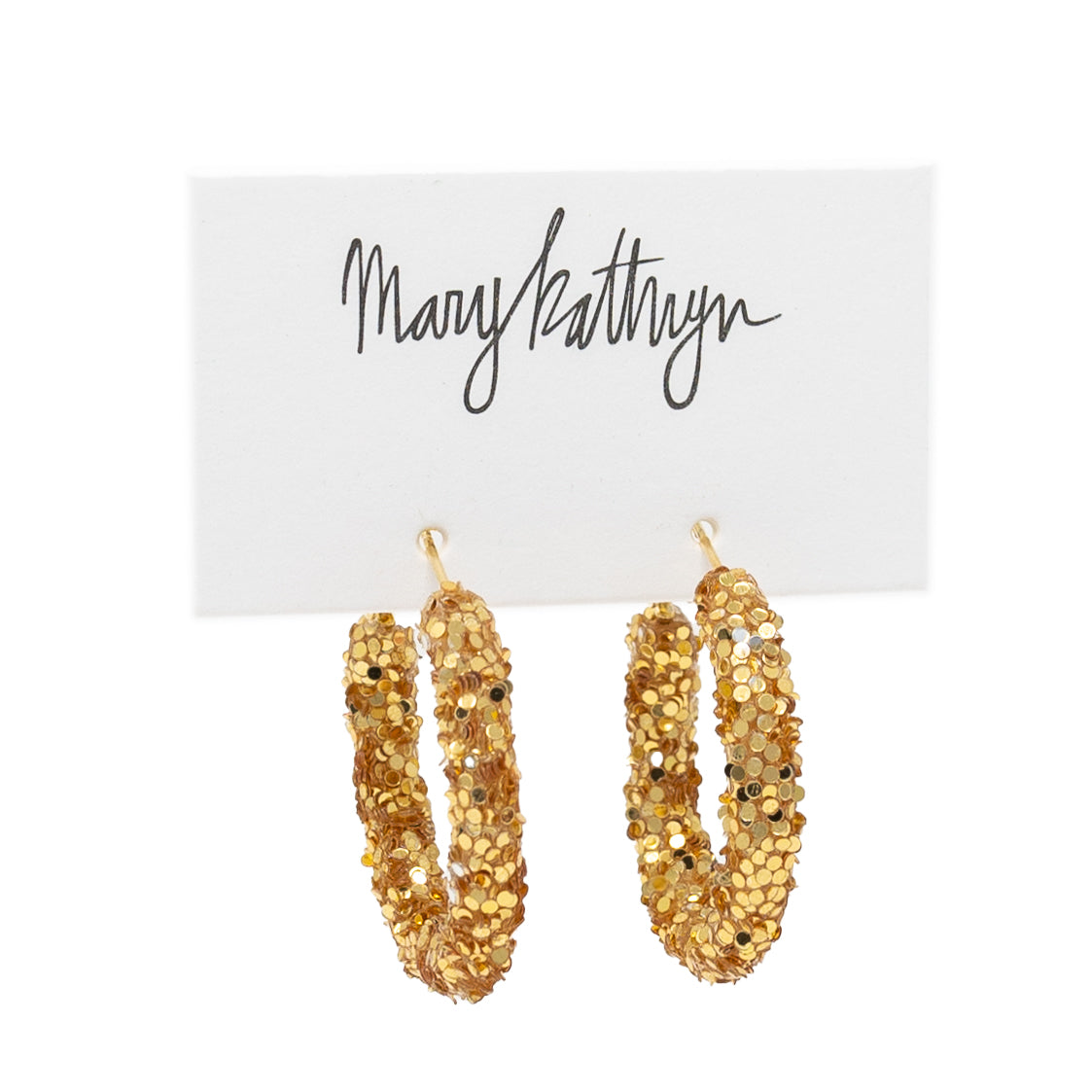 Gold Glitter Hoops