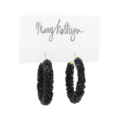 Black Glitter Hoops