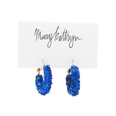 Royal Blue Glitter Hoops