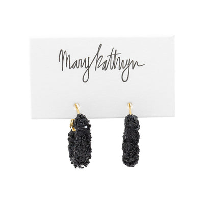 Black Glitter Hoops