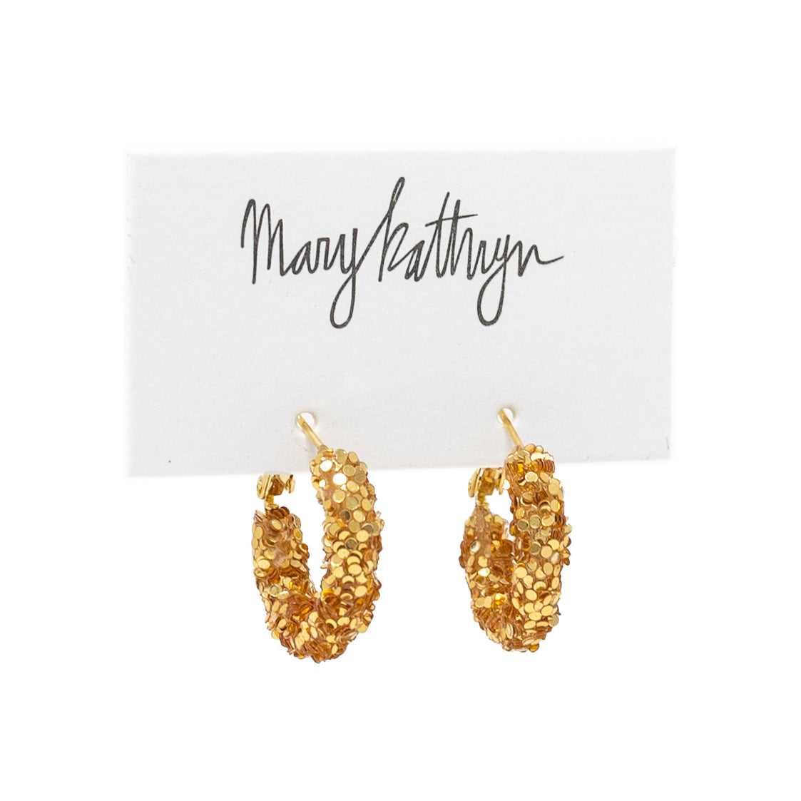 Gold Glitter Hoops