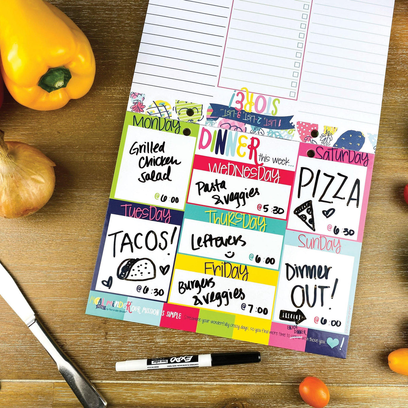 52-Week Meal Minder® Weekly Menu Planner Pad