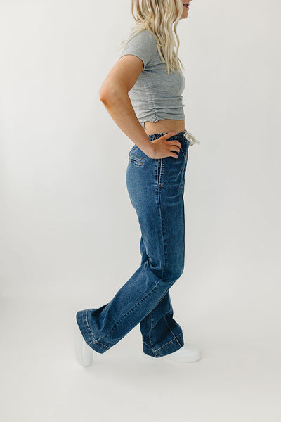 High Rise Wide Leg Denim Joggers