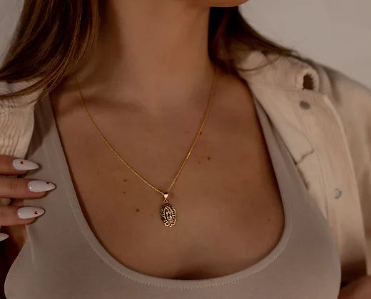 Nicolette 14k Guadalupe Saint Necklace