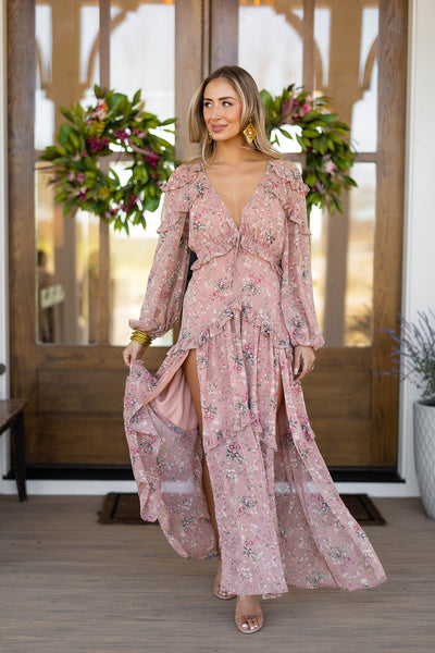 Pia Long Sleeve Maxi Dress - Adrift