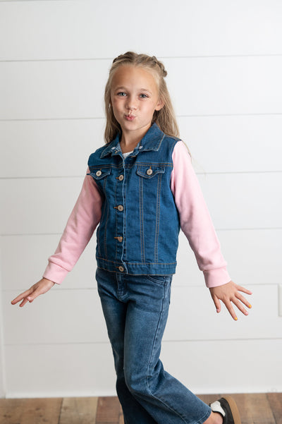 Pink Hooded Denim Jacket