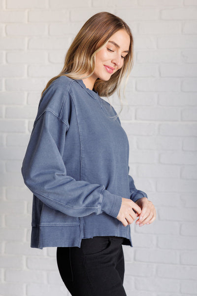 Quick Fix Mineral Wash Crew Neck Pullover in Psychic