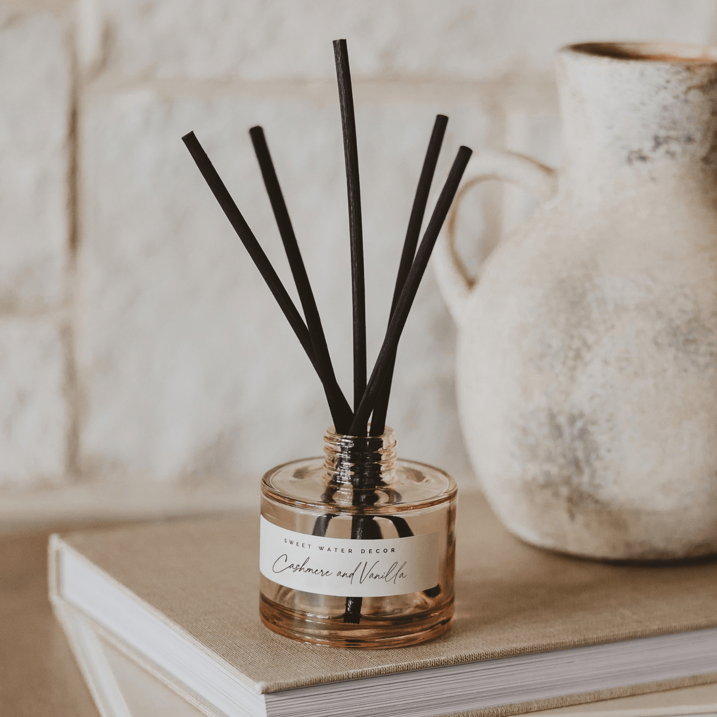 Cashmere and Vanilla Tinted Glass Jar Reed Diffuser