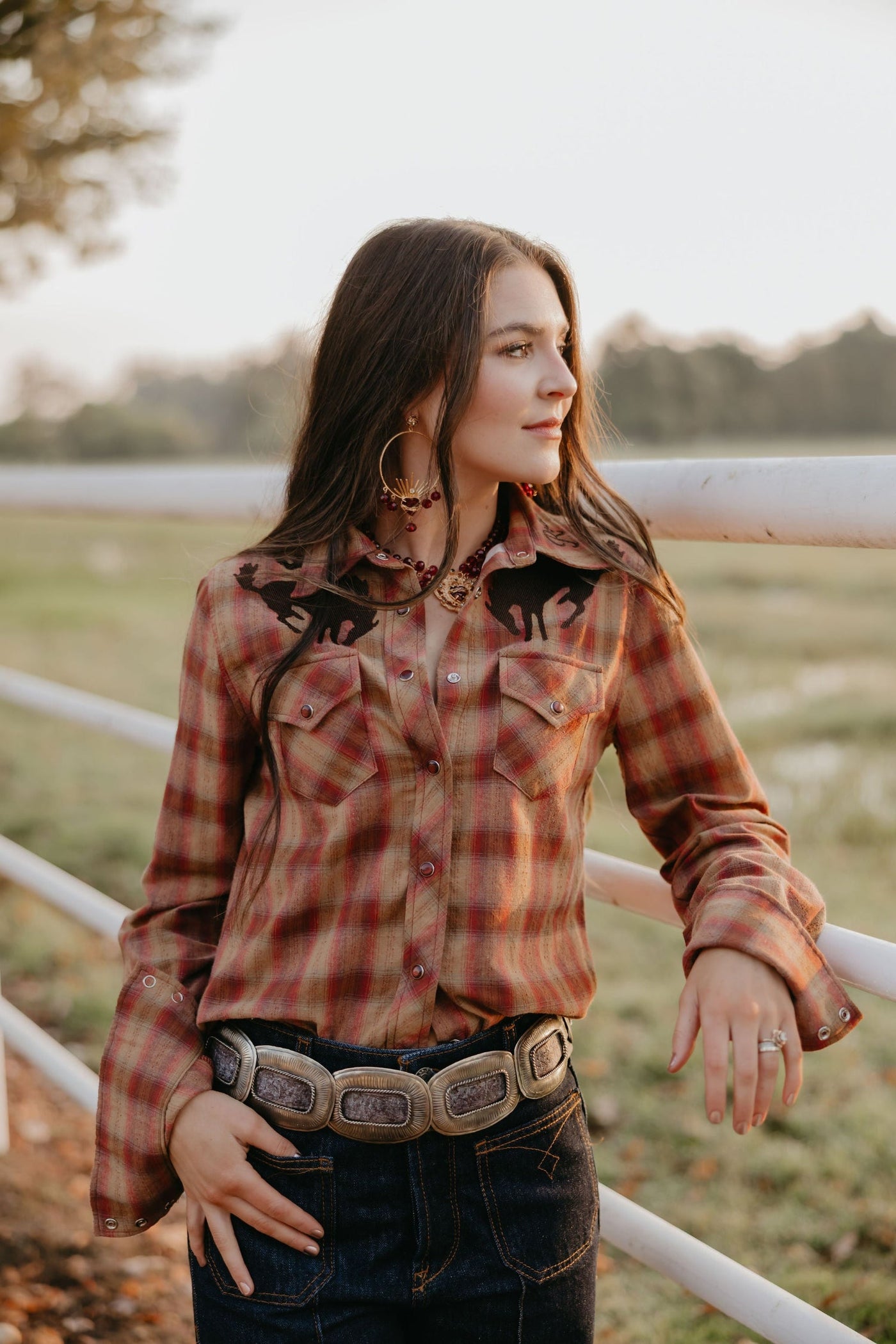 Pretty Plaid Cowboy Button Up