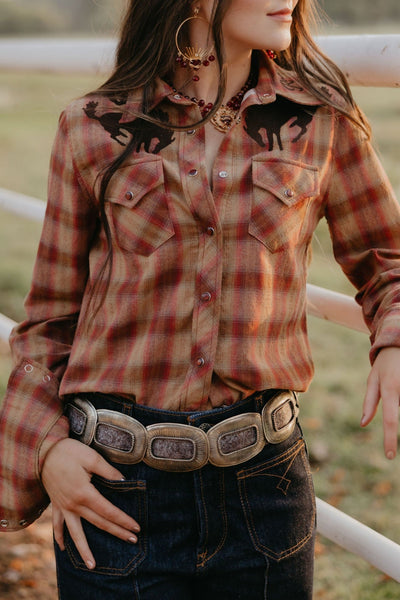 Pretty Plaid Cowboy Button Up