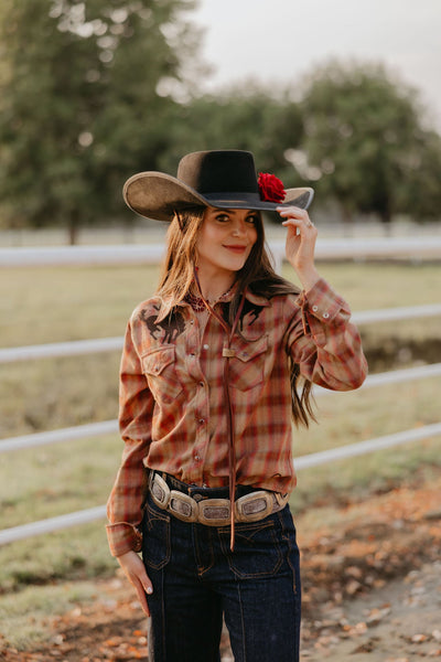 Pretty Plaid Cowboy Button Up
