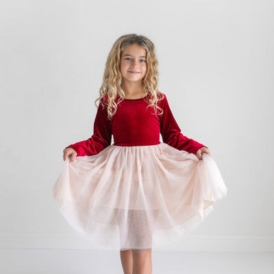 Red Velvet Tulle Dress