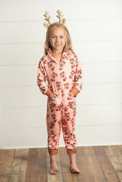 Reindeer Zipper Onesie Set