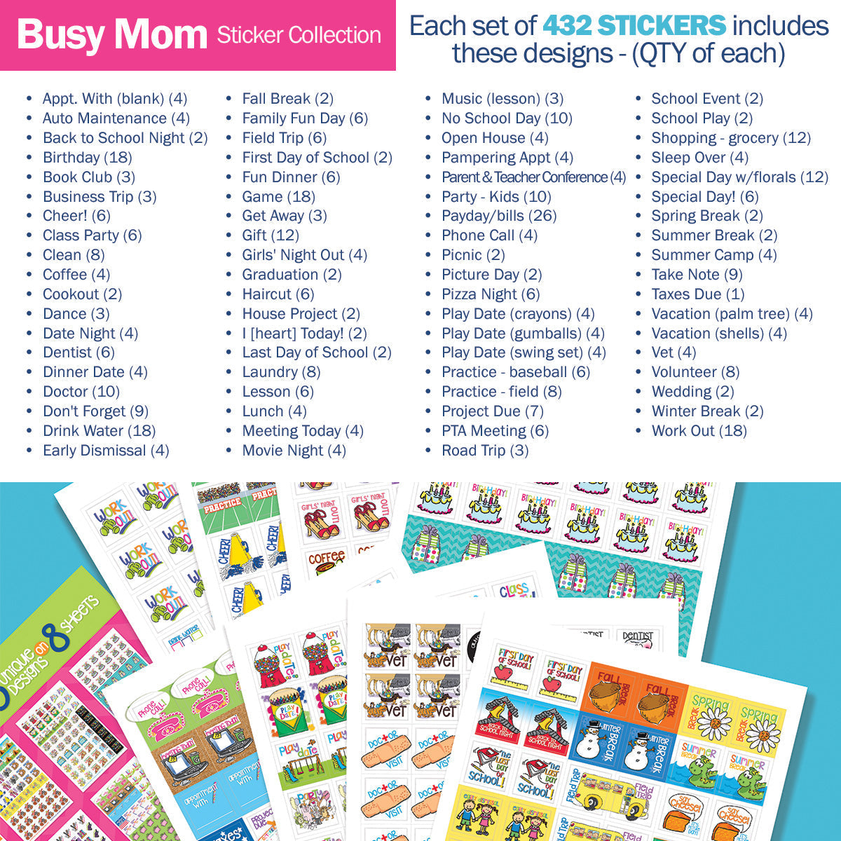 Mom’s Favorite Stickers + BONUS App Membership | Fun, Creative Sticker Sets for Moms & Kids