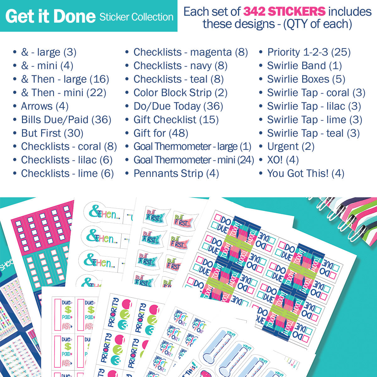 Best Planner Stickers | Family, Work, To-Dos, Events, Goals | 8 Styles