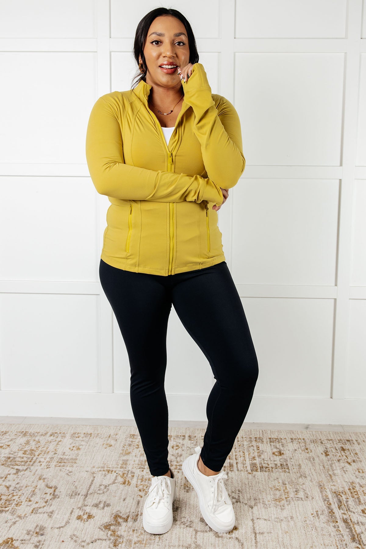 Staying Swift Activewear Jacket in Yellow Pear