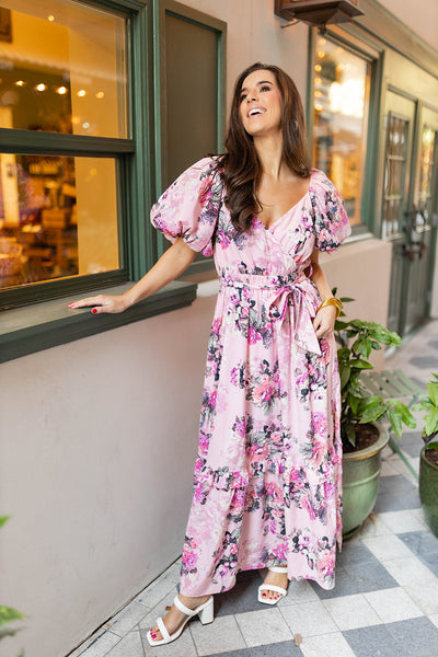 Sydney Puff Sleeve Maxi Dress - Bashful