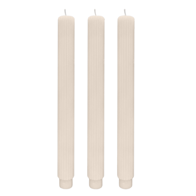 Fluted Taper Candles - Set of 3
