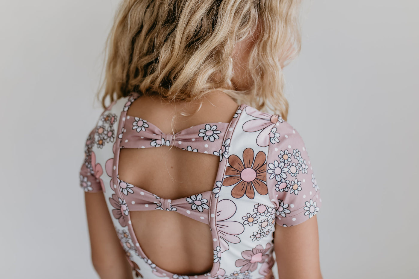 Tan Floral Shortie Leotard